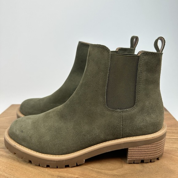 New NWOB Womens Blondo Waterproof Mayes Green Suede Chelsea Ankle Boots Size 9 M - Picture 2 of 8